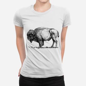 Buffalo Bison Tatanka American West Wildlife Design Women T-shirt | Crazezy UK