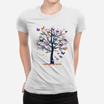 Butterfly Tree Beautiful Women T-shirt | Crazezy