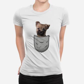 Cairn Terrier Puppy Chest Pocket Dog Lover & Owner Women T-shirt | Crazezy