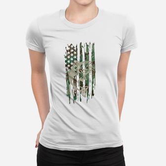 Camouflage American Flag Bass Fishing Gift T Shirt Tshirt Women T-shirt | Crazezy