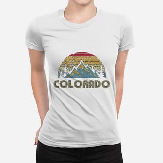 Colorado Retro Vintage Mountains Nature Hiking Women T-shirt | Crazezy