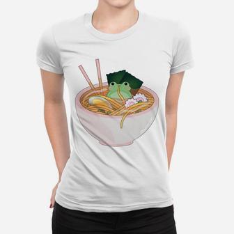 Cute Frog Ramen Women T-shirt | Crazezy CA