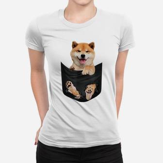 Cute Shiba Inu In Your Pocket Akita Dog Lover Owner Women T-shirt | Crazezy