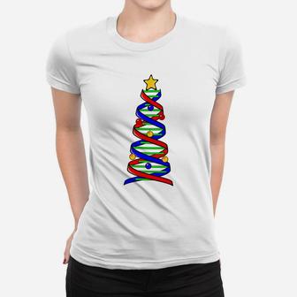 Dna Helix Christmas Tree Life Science Biology Teacher Gift Sweatshirt Women T-shirt | Crazezy CA