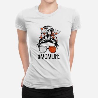 Dy Mom Life Volleyball Basketball Mothers Day Messy Bun Women T-shirt | Crazezy
