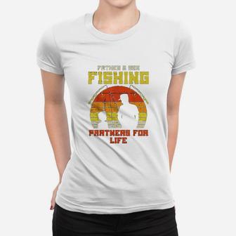 Father Son Fishing Partners For Life Retro Matching Dad Gift Women T-shirt | Crazezy