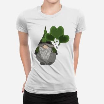 Funny Cute Irish Gnome St Patricks Day Heart Balloons Sweatshirt Women T-shirt | Crazezy