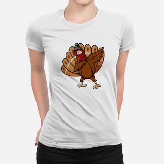 Funny Dabbing Dance Turkey Thanksgiving Gift Women T-shirt | Crazezy