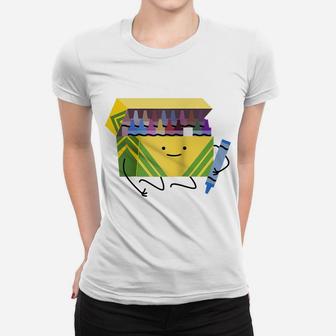 Funny Good Boys Crayon Box Smile Teacher Gift Raglan Baseball Tee Women T-shirt | Crazezy