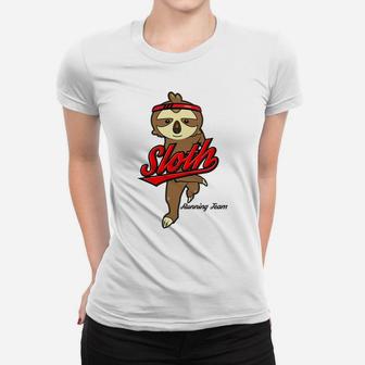 Funny Sloth Running Cross Country Fitness Women T-shirt | Crazezy