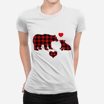 Grandma Bear Christmas Pajama Red Plaid Buffalo Family Gift Sweatshirt Women T-shirt | Crazezy