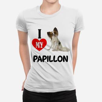 I Love My Papillon Small Dog Pet Animal Lover Men Women Gift Women T-shirt | Crazezy