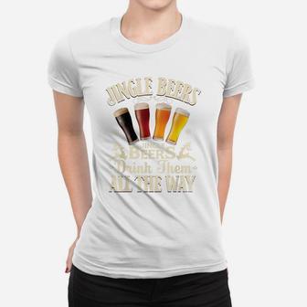 Jingle Beers Drink Them All The Way Funny Drinking Christmas Women T-shirt | Crazezy DE
