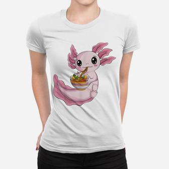 Kawaii Axolotl Eat Ramen Japanese Anime Noodles Kids Men Women T-shirt | Crazezy DE