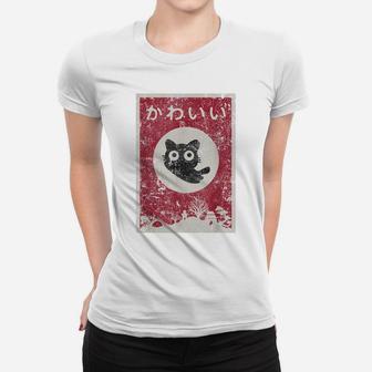 Kawaii Cat Japanese Black Anime Cat T Shirt Women T-shirt | Crazezy