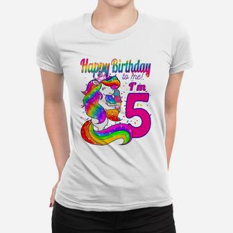 Kids Happy Birthday To Me I'm 5 Years Old Unicorn Party Theme Women T-shirt | Crazezy DE