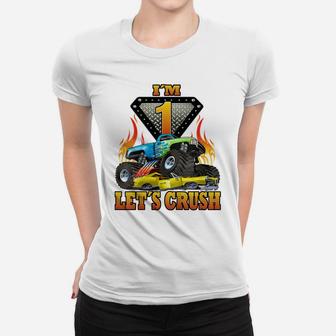Kids Monster Truck Shirt For Boys 1 Year Old Shirt 1St Birthday Women T-shirt | Crazezy UK