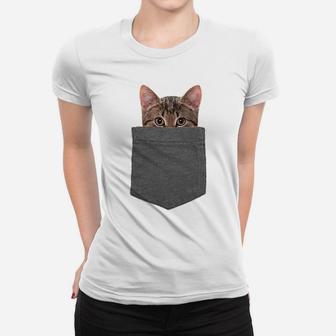 Kitty In Your Pocket Tshirt Cat Shirt Women T-shirt | Crazezy