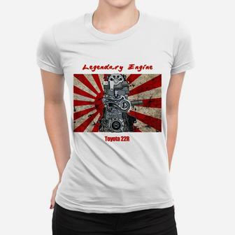 Legendary Auto Engines 22R 22RE Japan Flag Retro Car Truck Women T-shirt | Crazezy
