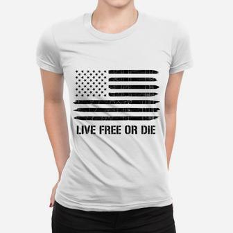 Live Free Or Die 2Nd Amendment American Flag Raglan Baseball Tee Women T-shirt | Crazezy