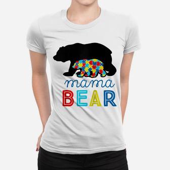 Mama Bear Autism Awareness Autistic Mom Love Support Gift Raglan Baseball Tee Women T-shirt | Crazezy