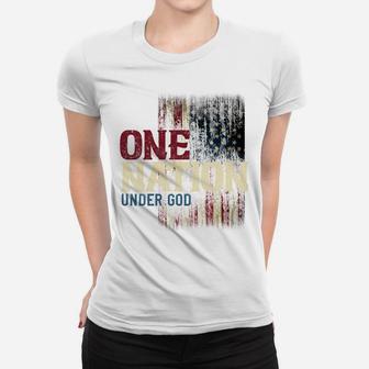 One Nation Under God, American Flag, Patriot, America Lovers Sweatshirt Women T-shirt | Crazezy