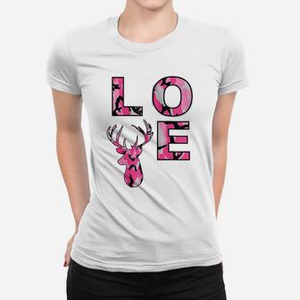 Pink Camo Love Deer Hunter Women's Hunting Zip Hoodie Women T-shirt | Crazezy