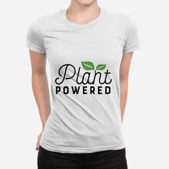 Plant Powered Funny Gym Workout Vegetarian Vegan Women T-shirt | Crazezy DE