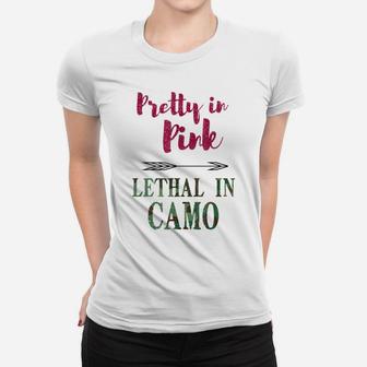 Pretty In Pink Lethal In Camo Hunting Women T-shirt | Crazezy