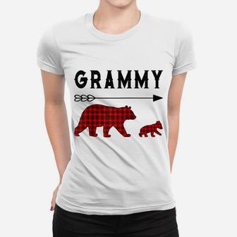 Red Plaid Buffalo Grammy Bear Christmas Pajama Family Gift Raglan Baseball Tee Women T-shirt | Crazezy DE
