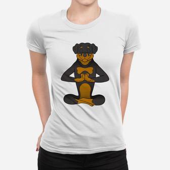 Rottweiler Yoga Namaste Funny Dog Gift Women T-shirt | Crazezy AU