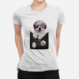 Shih Tzu In Pocket Puppy Women T-shirt | Crazezy