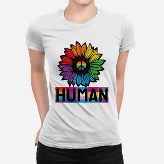 Sunflower Human Lgbt Flag Gay Pride Month Lgbtq Sweatshirt Women T-shirt | Crazezy CA