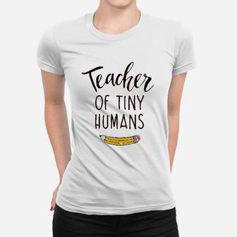 Teacher Of Tiny Humans Teaching Gifts Women Football Jersey Women T-shirt | Crazezy CA