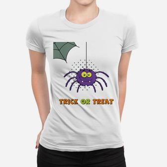 Trick Or Treat Spiderweb Women T-shirt | Crazezy UK