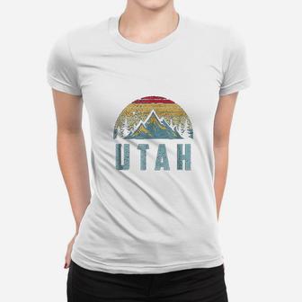 Utah Retro Vintage Mountains Hiking Nature Women T-shirt | Crazezy