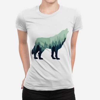 Wolf Nature Forest Outdoor Hiking Camping Hunting Gift Women T-shirt | Crazezy AU