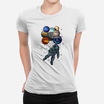 Womens Astronaut Space Spaceman Moon Mars Planets Perfect Gift Idea Women T-shirt | Crazezy