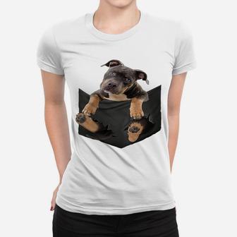 Womens Dog Lovers Gifts Pitbull In Pocket Funny Dog Pitubull Women T-shirt | Crazezy AU