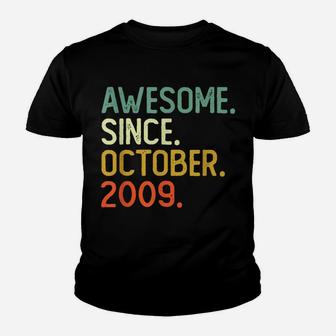 12Th Birthday Gift 12 Years Old Awesome Since October 2009 Youth T-shirt | Crazezy