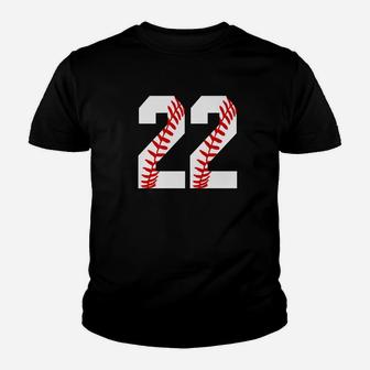 22 Baseball 22nd Birthday Twentytwo Baseball Mom Youth T-shirt | Crazezy