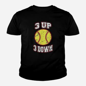 3 Up 3 Down Softball Fun Cute For Moms Dads Gifts Youth T-shirt | Crazezy CA
