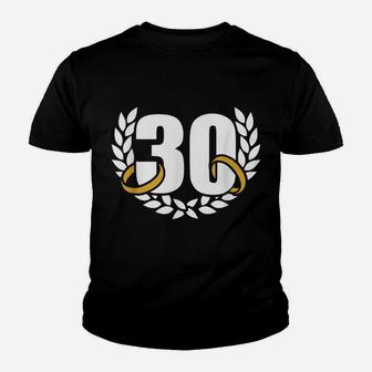 30 Years 30Th Wedding Anniversary Wreath Youth T-shirt | Crazezy