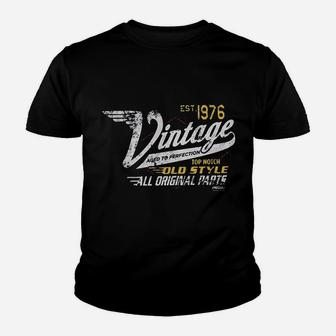 45th Birthday Gift Vintage 1976 Aged To Perfection Vintage Racing Youth T-shirt | Crazezy