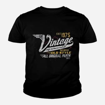 46th Birthday Gift Vintage 1975 Aged To Perfection Vintage Racing Youth T-shirt | Crazezy UK