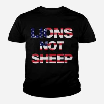 4Th Of July Lions Not Sheep Vintage American Patriot Flag Youth T-shirt | Crazezy DE