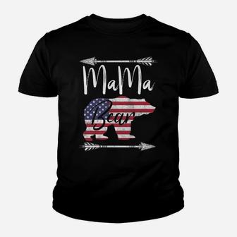 4Th Of July Sweatshirt Mother's Day Mama Bear American Flag Sweatshirt Youth T-shirt | Crazezy
