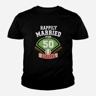 50th Wedding Anniversary Baseball Couple Youth T-shirt | Crazezy