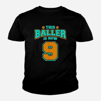 9th Birthday For Boys Basketball 9 Years Old Gift Youth T-shirt | Crazezy UK