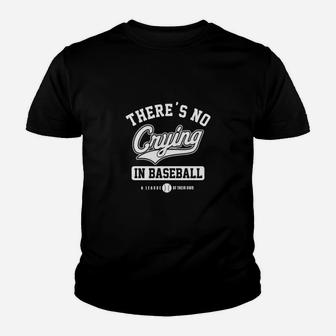A League Of Their Own Mens Vintage Distressed There's No Crying In Baseball Saying Youth T-shirt | Crazezy DE